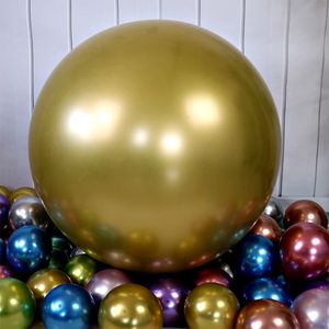 1/50/100pcs metalowe balony lateksowe 5/10/12/36 cala Złote Srebrny Chrome Ballon Dekoracje ślubne Globos Przyjęcia urodzinowe 240509