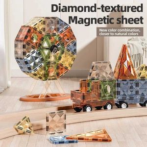 Magnetische Blöcke 4D Diamond Face Farbfenster Magnetbauer DIY Building Set Childrens Education Montessori Bildung Spielzeug WX5.17
