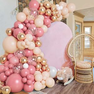 Balões de festa retro rosa macio balão laranja guirlanda arco kit de aniversário decoração de festa infantil de casamento festas de festas de festas de bebê balão de chá de bebê