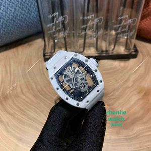 Designer Luxury Watch Date Business Barrel Shaped Mens Mechanical Watch Fashion Trend Ceramic Full Diamond Skull Luminous Hollow Out