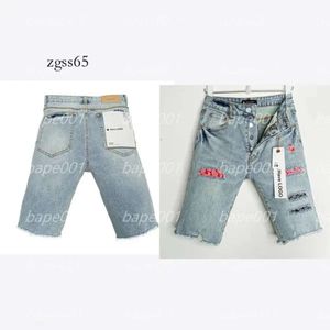 Lila Jeans Shorts Designer lila Jeans Männer lila Jeans Designer Herren Slim Fit Ripped Patch Denim Shorts Cargo Jean Shorts Vintage Ripped Graffiti High Quali 584