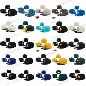 Men's Baseball Full Closed Caps Embroidery Sports New Gorras Original Snapback Fitted Hats baseball Cap Wholesale Casual Flat Hat