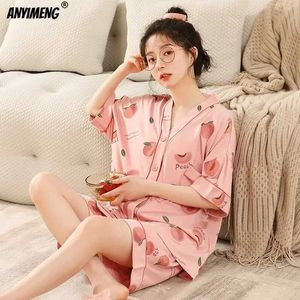 Sleep Lounge Clothing Summer Summer Cool Modelo Pijama Conjunto M-5xl Kimono Mens Plus Size Pijamas Casual feminino D240517