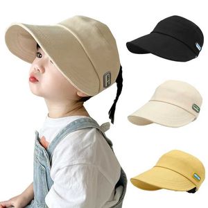 CAPS HATS Big Brim Baby Sun Hat Summer Spring Cotton Childrens Baseball Hat Lämplig för flickor och pojkar Justerbara strandresor Barnhatt 2-8 år