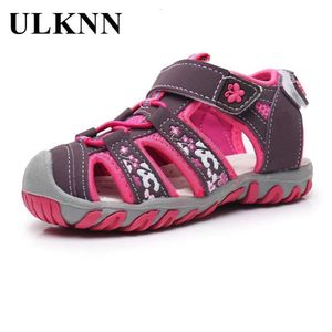 Ulknn Girl's Summer Beach Casual Kids Shoe Stängt tå Sportsandaler för flickor Soft Baby Toddler Roman Shoes L2405
