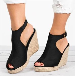 Сандалии клина для женских платформ Strappy Espadrilles Sandal Strap Open Toe Casual Summer Beach Slippers обувь 41 42 439077221