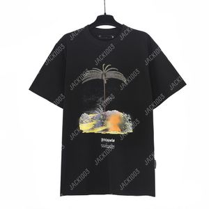 Palm 24ss Lets Letter Printing Logo Ghost Funny Face T Shirt Dift Prezent luźne duże hip hop unisex krótkie miłośnicy Style TEES Anioły 2254 GUA