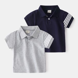 Summer Boys Polo koszule w paski Baby Boy Child Boy Childs Aports Polos Stroje Kids Toddler Tops School Mundlid 2-7years L2405