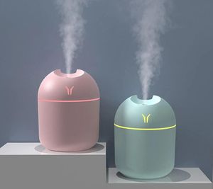 250 ml de umidificador de ar de carro fria aroma de névoa difusor de óleo essencial com mini purificador de ar noturno de led para desktop de carro em casa