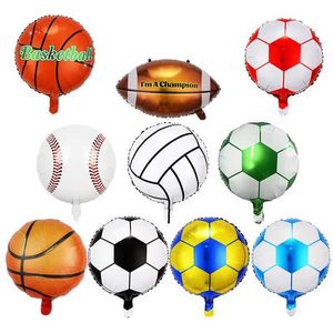Parti Balonları 18inch Futbol Balon Helyum Balonlar Doğum Günü Bebek Duş Çocuk Çocuk Günü Bar KTV Dekorasyon Spor Parti Malzemeleri