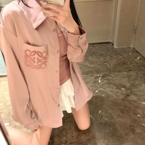 24SS Early Spring New L Exquisite Toothbrush Embroidered Emblem Imitation Acetic Acid Shirt Minimalist Fashion Celebrity Elegant temperament