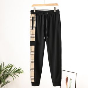 Top men's spring and autumn pants simple fashion pants, classic side check fabric with pocket casual sports pants stretch pants size M-2XL