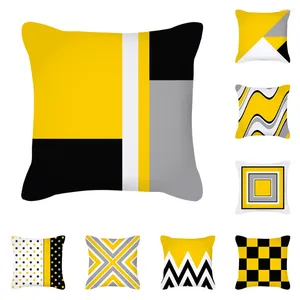 Kissen Sie gelb Seirger Geometrische Hülle Wohnzimmer Büro -Sofa Quadratabdeckung Nordic Home Decor Throw 45x45 cm