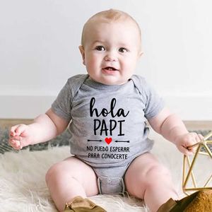 Rompers Hola Papi hiszpański nowonarodzony Bodysuit for Boys and Girl