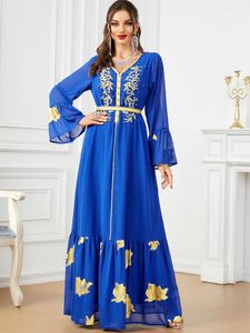 Ethnic Clothing Eid Muslim Party Dress For Women Beading V Neck Jalabiya Abaya Ramadan Long Dresses Woman Robe Caftan Vestidos Largo 2024