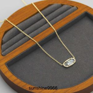 18K Gold Plated Glass Shell Pendant Necklace Glitter Dangle Jewelry with Free Dust Bag