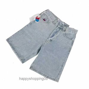 Męskie szorty retro hip hop carto graficzny streetwear dżins y2k big boy haft haft w lupgy jorts harajuku koszykówka na siłownię mężczyzn 00JS##