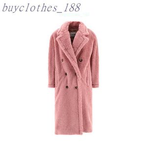 Casaco de trincheira de comprimento médio feminino Maxmaras Wool Blend Coat Italian Brand Italian Luxury Casat High Quality Cashmere Casat 0ee1