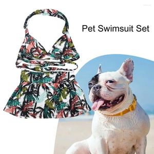 Собачья одежда питомца бикини набор летнего пляжного припечатка листья для листовой шнурки для крепления для крепежной ленты
