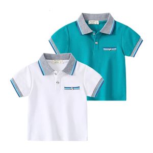 Sommer Kinder Polo -Hemden Baumwollstoffqualität Kleinkind Tee Baby T -Shirts Kinder Kinder Kleidung 240515