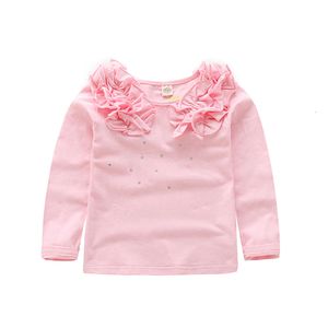 T-shirt For Girls Flower Shirts Cartoon Children Tops Long Sleeve Kids Brand Tees Baby Clothing Child Sweatshirt L2405