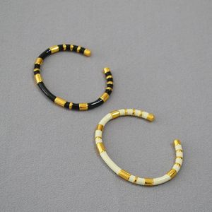 Bracciale di smalto a mano in bambù irregolare