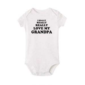 Rompers Pure Cotton Baby Jumpsuit Crawling Clashling Love My Grandfathers Letter