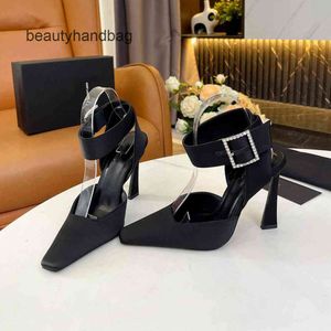 yslheels YS 2023 Fashion Women's Dress Shoes Nude Black Leather Pointy High Heel Dress Shoes Mid-High Heel Dress Shoes HHM