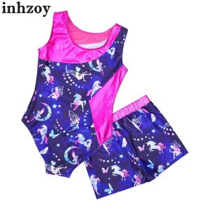 Twole Kids Girl Ballet Dance Dance Dance Dance abbigliamento da ginnastica per ginnastica con body con stampa senza maniche con pantaloncini da bagno da bagno da bagno sportskearl2405