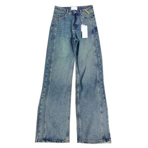 Märke jeans jeans för kvinnor jean designer byxa mode logotyp denims byxor kvinna gul blommor broderi denims byxor 25 mars 25