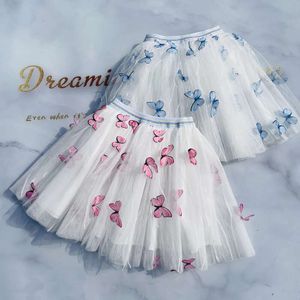 Flickor mesh fluffy för barn barns veckade prinsessa tonåring skoldans kjolar baby tutu kjol l2405
