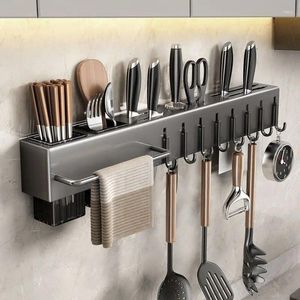 Kitchen Storage Wall-mounted Knife And Chopsticks Holder For No-drill Integrated Rack Items