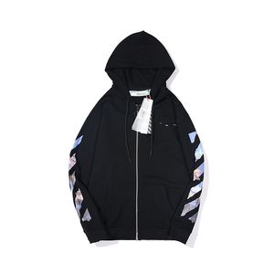 American fashion brands mens designer hoodie jacket OFF high-quality terry cotton Mona oil painting deceleration belt sleeve arrow printing street sweatshirt