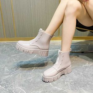 Buty deszczowe kobiety ogrodowe galoshes platforma komfortowa gumowa gumowa żeńska wodoodporna buty pvc botas de lluvia Mujer H240516