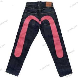 Evisue Jeans Designer M Mens Jeans M-Shaped Embroidery Straight Tube Wide Leg Brand Pants Hip Hop Y2k Edge Street Ca EV Jeans 941