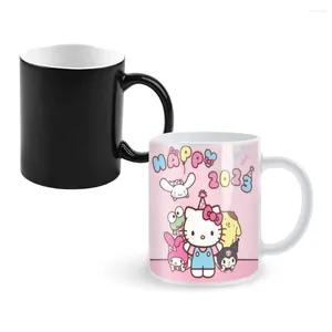 Mugs Kitty VIP 350 ml One Piece Coffee and Mug Creative Color Change Tea Cup Ceramic Milk Cups Novelty gåvor