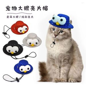 Vestuário para cães animais de estimação elegantes tampas ajustáveis gatos e cães se vestem como chapéus de olhos grandes festas de rua pós brotos de adereços universais roupas