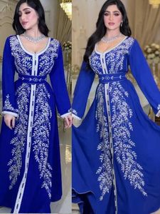 Etniska kläder Indien Turkiet Muslim Abaya klänningar Kvinnor Wedding Evening Party Dress Elegant Kaftan Robe Diamond Belt Abaya Marocko Caftan T240515