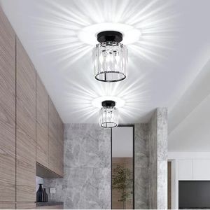 Luzes de teto LED simples nórdico Crystal abajur redondo quadrado de lâmpada exclusiva projeta o pingente da sala do corredor da parede do corredor