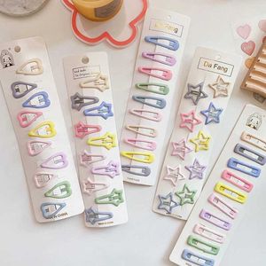 Haarzubehör 10 Stücke Neugeborenen Knopf Mädchen Haarklammern gefärbte Metalleimer Baby Styling Accessoires WX