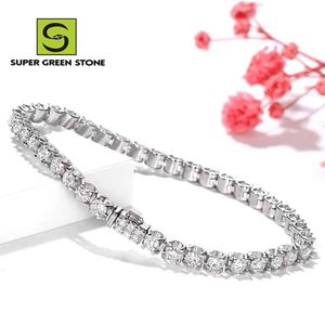 Supergs Sgsb017 Factory Wholesale 14K Gold Jewelry 3Mm 4Mm 5Mm 6Mm 8Mm Custom VVS Lab Diamond Tennis Chain Bracelet