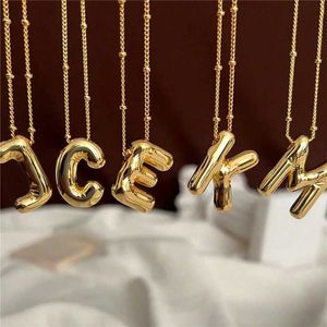 Pendant Necklaces A-Z letter pendant necklace gold wedding dress jewelry womens gift J240516