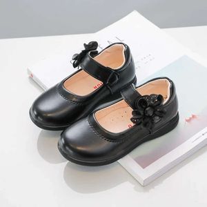 Girls Red PU Flat Flowers Children Performance Dress Shoes for Party Wedding Shows 2024 Summer Beautiful Fashion Mary Jane L2405 L2405
