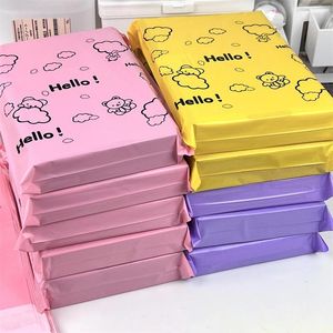 Storage Bags 10Pcs Cartoon Bear Courier Envelope Packaging Pink Waterproof Self Adhesive Seal Pouch Mailing Bag Transport