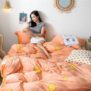 Sängkläder sätter 4st/set Winter Warm Flanell Sheet FedEx Pillowcases Däcke Cover Bedclothes EMS PLAT UPS
