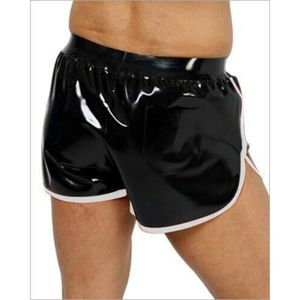 Latex -Gummi -Boxer -Shorts lose gemütliche, polierte kurze Hosen Gummi Sport Unterhose Fetisch Party