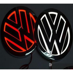 Bilklistermärken 5D LED LOGO LAMP 110mm för VW Golf Magotan Scirocco Tiguan CC Bora Badge Bakre Emblem Light9236920 Drop Delivery Automobil Otxz7