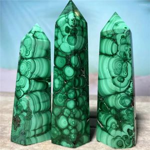 Decorative Figurines Malachite Natural Stone And Minerals Jewelry Tower Crystal Healing Living Room Decoration Indie Home Decor Aquarium