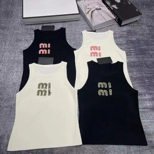 miui top cherry womens tanks top designer tank top women tank tops designer luxury vest sleeveless camis pure cotton fashionable knitted camisole tees 2024