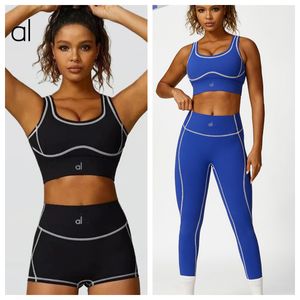 AL-327 Yoga Set Women 2 Pieces Sportswear Gym Top And Shorts Pants sets Sports Bra Fitness High Waist Leggings Workout Sports Clothes